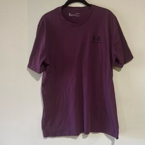 Under Armour heatgear loose short sleeve casual athletic shirt burgundy size L
